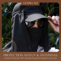 Glowlah Topi Jepang Mancing Anti UV Outdoor Fishing Hat Nylon 360° Protection Anti Panas & Breathabl