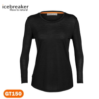 【Icebreaker 紐西蘭 女 Sphere II Cool-Lite 圓領長袖上衣-GT150《黑》】IB0A56EJ