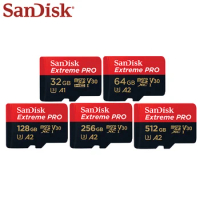 Original SanDisk Memory Card 32GB 64GB 128GB Read Speed Up To 170MB/s V30 Extreme PRO Micro SD Card U3 UHS-I 256GB 512GB TF Card