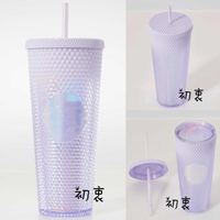 預購商品星巴克海外限定杯子浪漫紫色塑料吸管杯(710ml)大容量桌面喝水杯