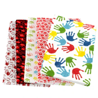 Bloody Hands Palm AUTISM Polyester Cotton Fabric For Tissue Kids home textile Sewing Quilting for Sewing Tilda Doll,1Yc13731