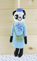 【震撼精品百貨】日本玩偶吊飾 針織材質-熊貓圖案-白藍色 震撼日式精品百貨