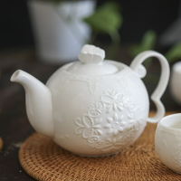 免運 茶具套裝組合 歐式浮雕陶瓷功夫茶具套裝家用下午茶泡茶茶壺茶杯整套組合花茶壺