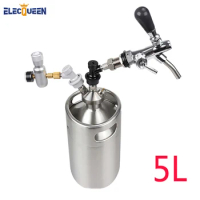 5L Stainless Steel Beer Growler Keg with Mini Keg Dispenser ,Tap Dispenser System Spear for Craft Beer