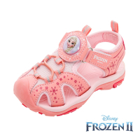 【Disney 迪士尼】正版童款 冰雪奇緣 女童護趾電燈涼鞋-蜜桃粉/FOKT37693