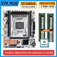 X79 Motherboard Kit LGA 2011 E5 2650V2 With 2*8GB=16GB DDR3 1600Mhz ECC Memory Gaming PC Placa Mae LGA2011 Assembly Kit X79