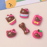 5pcs Cartoon bright hawaii hello kitty cat diy resin accessories jewelry handmade hairpin mobile pho