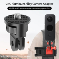Aluminum Alloy 1/4 inch Screw Mini Tripod Adapter 360 Rotating Mount Holder For GoPro 10 9 Insta-360 One Camera Accessories