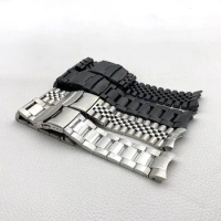 NH35 Seiko SKX007 SRPD Watch Bracelet Stainless Steel 22mm Watch Strap Deployment Folding Buckle Solid Arc Ends Watch Band