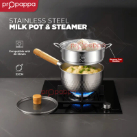 Propappa - 22CM Stainless Steel Cooking Pot with Steam Tray Handle Noodle Pot | Periuk Mee Periuk Ke