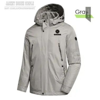 MND Jaket Parasut Pria Hoodie Simple Jaket Parasut Taslan Waterproof Jaket Parasut Gray L
