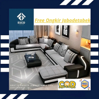 ESCO - Sofa Ruang Tamu Minimalist Tilt Angle Sofa Mewah Elegant Model 2025 EF24