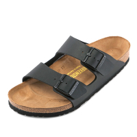 Birkenstock Arizona 男 雙帶扣環合成皮露趾拖鞋 黑色 勃肯 亞利桑那 一般寬平底休閒涼鞋 0051791