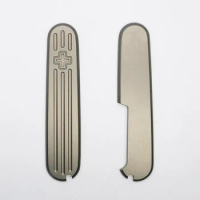 Titanium Alloy Handle Scales with Tweezers Toothpick Cut-Out for 84mm Victorinox Swiss Army Knife