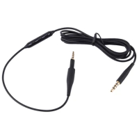 New 2X Cable Audio Cord With Mic Volume Control For AKG K430 K450 K451 K452 Q460 K480 JBL J55 J88 Headphones Black