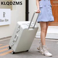 KLQDZMS 20"22"24"26 Inch Minimalist Style Business Luggage Unisex Cabin Password Suitcase Student Roller High Capacity Bag