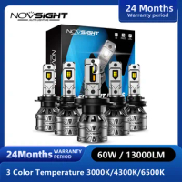 Novsight N61T H7 LED Headlight For Car H4 LED H11 9005 HB3 9006 HB4 3000K 4300K 6500K 13000LM 60W Auto Headlamp Fog Light Bulbs