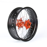 5.0*17" Supermotard Rear Wheel Orange Hub Rim For KTM SXF EXC-R XC-F SX EXC 300 450 125 250 350 530 2003-2017 2008 2007