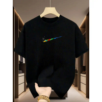 เสื้อยืด 1 ตัว ผ้าฝ้าย 100% แฟชั่นโมเดล - เสื้อยืดแขนสั้นพิมพ์ลาย คอกลม ทรงเข้ารูป ระบายอากาศได้ดี 1
