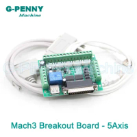 Mach3 5 Axis CNC breakout board DB25 USB controller board for cnc Router Machine interface adapter board interface Optocoupl