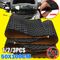 50x100cm 20MM Car Sound Proof Cotton Waterproof Auto Soundproofing Noise Control for Door And Front Cover Trunk Lid Hood Ceiling