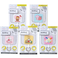 【小禮堂】Sanrio 三麗鷗 手機繩扣環 - 方形款 Kitty Tiny Chum 大寶 花小兔(平輸品)