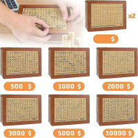 1000/2000/3000/5000/10000 Euro Dollar Money Box Piggy Bank Wood Money Bank Reusable Money Box With S