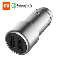 Xiaomi ecological ZMI Car Charger QC3.0 Quick Charge Dual USB Port Charger 5V/2.4A 9V/2A 12V/1.5A for Phone Xiaomi iPad Samsung