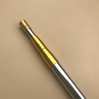 不銹鋼黃套抄網桿 8mm螺口伸縮桿子 桿頭鉚釘加固自由定位魚叉竿