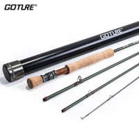 Goture Poder Fly Fishing Rod 2.74 m/9FT 4 Sections Carbon Fiber Tackle UltraLight Cork Handle Freshwater Fly Rods 5-8# With Tube