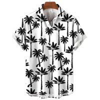 Fashionable Men's Hawaiian Shirt Men's Casual Loose Beach Aloha Shirt Short Sleeve Top Oversized 5XL Camisa Hawaiian Shirt