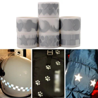 1Mx3cm Honeycomb Heart Star Cat Paw Reflective Tape Sticker for Clothing Iron Bags T-shirt Heat Trasfered Sticker Garment Decor