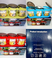 SET 4 SEASONING GLASS JAR / TEMPAT BUMBU ISI 4