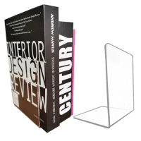 Transparent Book Stand Acrylic Book Stand Lshaped Bookend Bookshelf Picture Book Album Display Partition Board Storage Book Clip