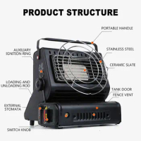 Camping Portable Gas Heater Cooker Gas Heater Outdoor Heating Stove Liquefied Gas Heater Tent Car Gas Stove Heater