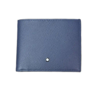 【MONTBLANC 萬寶龍】匠心系列 皮夾 6 卡式 墨水藍(131721)