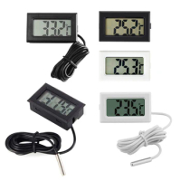 Mini LCD Digital Thermometer with Waterproof Probe Convenient Temperature Sensor for Fish Tank Fridge Aquarium Indoor Outdoor