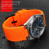blue 26x12mm Convex End Silicone watchband For 1853 TISSOT PRX T137.407 T137.410 orange Rubber Super player Men soft watch strap