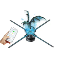 3D Hologram Fan,70CM 3D Fan Hologram Projector Advertising Display With 700 Video Library And Remote LED Fan Hologram Holofan