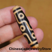 Ancient Tibetan DZI Beads Old Agate Lucky 9 Eye Totem Amulet Pendant GZI 48mm