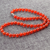 天然紅瑪瑙項鏈 女士水晶項鏈送媽媽飾禮品 時尚中國紅瑪瑙項鏈1入