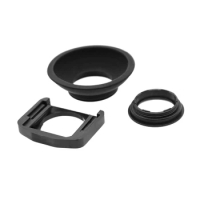 For Nikon DK-17M + DK-19 EyeCup Eyepiece Set 3 in 1 No Glass Cover Plastic Rubber