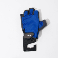 【NIKE 耐吉】ESSENTIAL FITNES 男款 藍黑白色 基礎手套 訓練 重訓 手套 N000000340-5MD