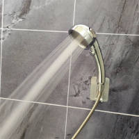 Bathroom Shower Head with Stop Button High Pressure 3 Spary Setting Adjustable Rainfall Jetting Handheld Shower Head