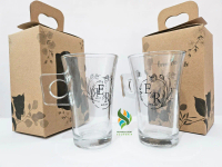 Souvenir Gelas Jus Gaiyo Cangkir Gagang Kaca Antik Mug Minum Cup Glass Sablon