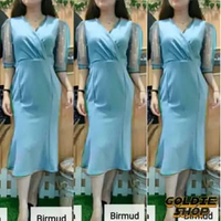 Midi Dress Tile Jieun SIZE M - XL 18WARNA / Dress Kondangan / Pakaian Pesta Wanita Cantik / Dress Na