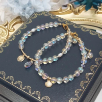 Lii Ji Aurora Beads 14K Gold Filled Charms Bracelet Handmade Bohe Fashion Jewelry For Female