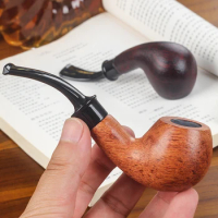 New Arrival Tobacco Pipes Smoking Accessories New Wooden Smoke Pipe Tobacco Pipe Men Bent Small wood Smoke Pipe