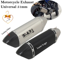 Universal 51mm Motorcycle Exhaust Carbon Fiber Escape System Modified Muffler DB Killer For MT10 ZX6R R1 R6 R7 ER6N Z900 CBR650F