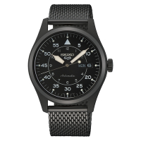 SEIKO 精工 5 Sports 系列 時尚飛行錶機械錶米蘭錶帶黑面-男錶(SRPH25K1)39.4mm-SK008